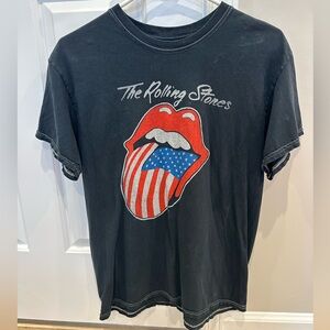 Rolling Stones T Short Vintage Size Medium Black Mouth Tongue Logo